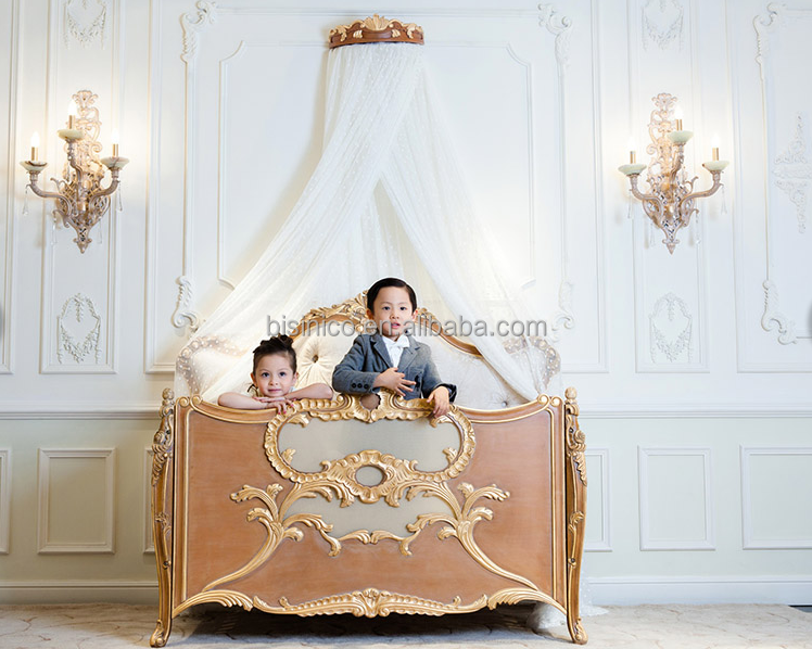 Bisini Baby Furniture, Italian Convertible Baby Crib, Antique Luxury Convertible Children Wooden Bed