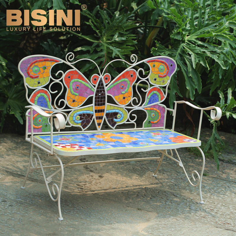 Special Design Villa Landscape Butterfly Iron 2 Seater Park Bench