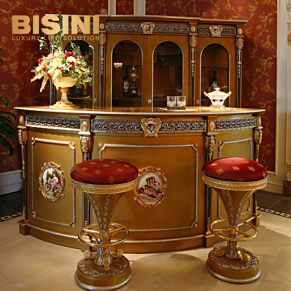 royal french style luxury hand carved tv cabinet / wine cabinet of high quality, classical living room furniture set