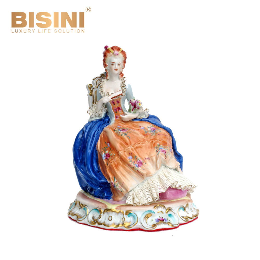 Pretty European Style Particular Handmade Antique Porcelain Figurine Floral Fairy Ladies Porcelain Sculpture Ornaments