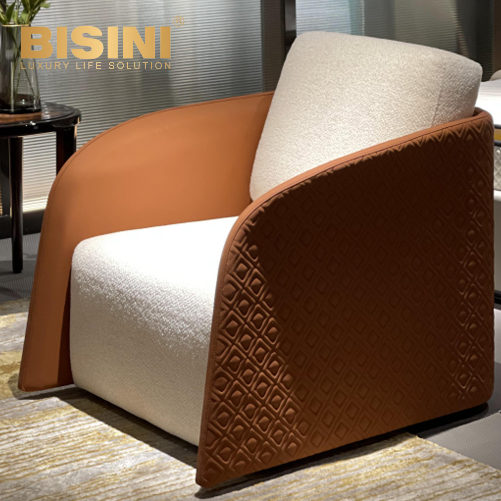 Luxury Fashion Solid wood leisure room chair Modern Cloth art Cloth art Lounge chair High-end Leisure chair