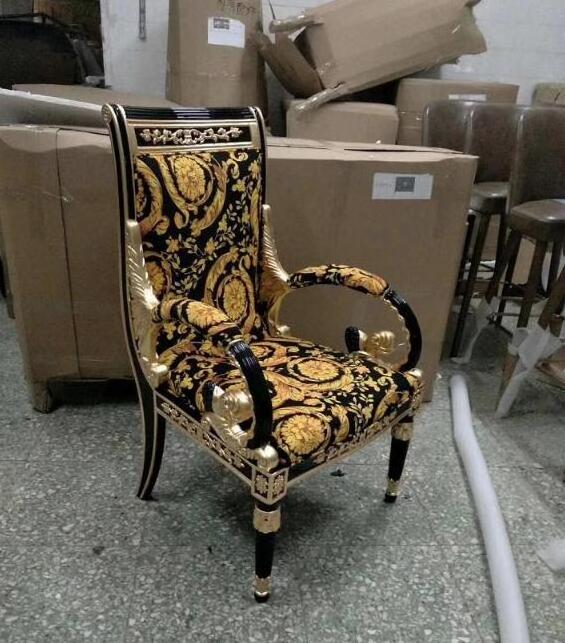 BISINI Luxurious Royal Arm Chair, Golden King Solid Wood European Hand Carved Throne, Living Room furniture BF08-10026