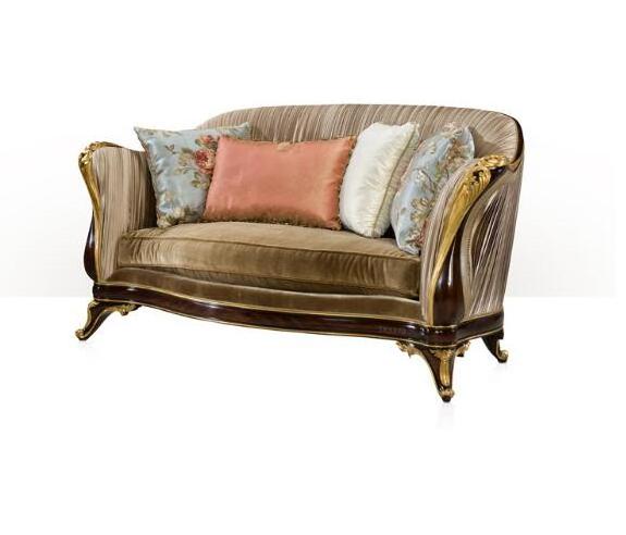 Victorian Design Elegant Velvet French Style Rococo Solid Wood Hand Carved Sofa Set Home Living Room Furniture BF08-YS004