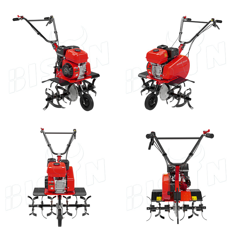 BISON(CHINA) 6hp 7hp power tiller petrol power tiller mini land cultivator