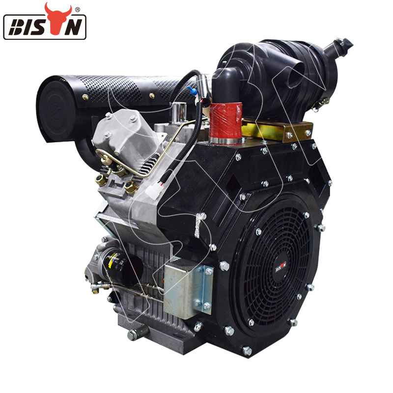 BISON Multi-cylinder 18Hp Irrigation Water Pump Electric Start Small Air-cooled Diesel Engine