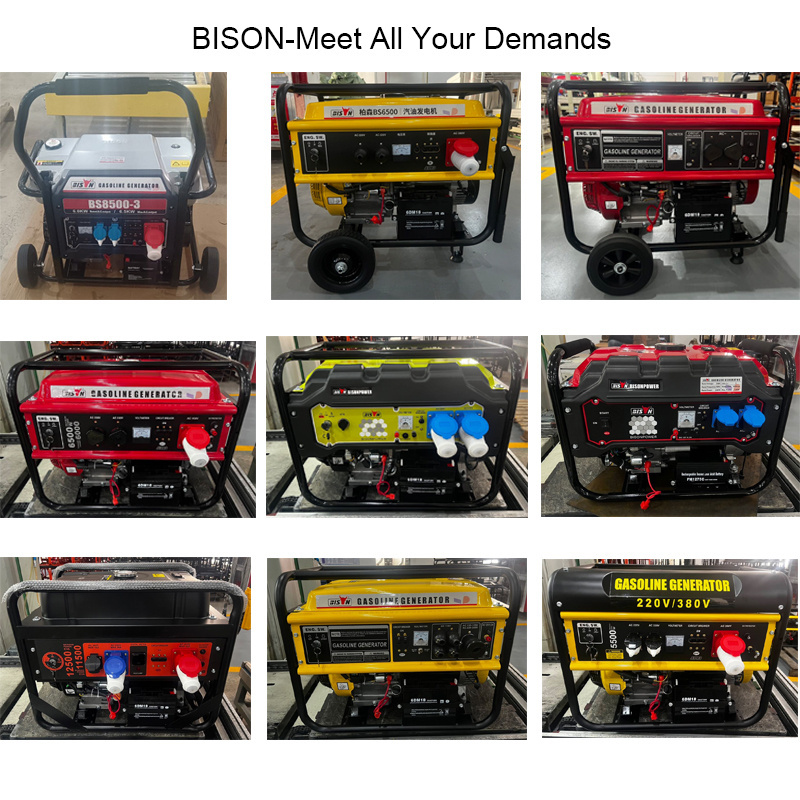 Bison Machinery 3 Phase Max Power 2.5KW 2.5KVA 2500 Watts 168f Engine 5.5hp Gasoline Generator