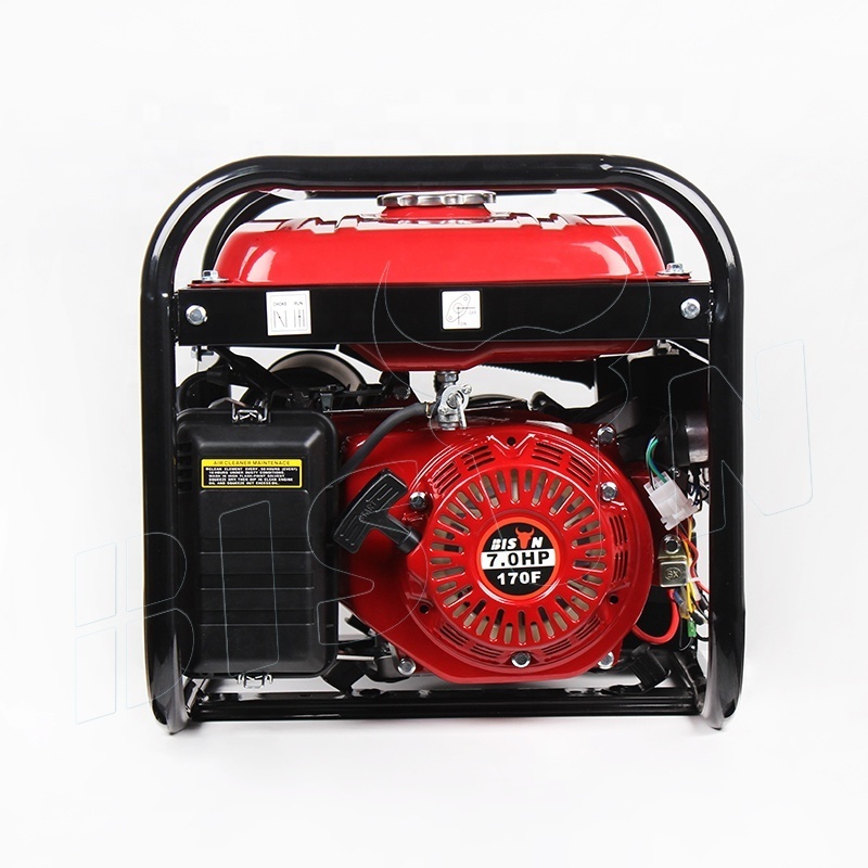 Bison Power China OHV 7 HP 3KW 3Kva Engine Air-cooled Manual Red Gasoline Generator