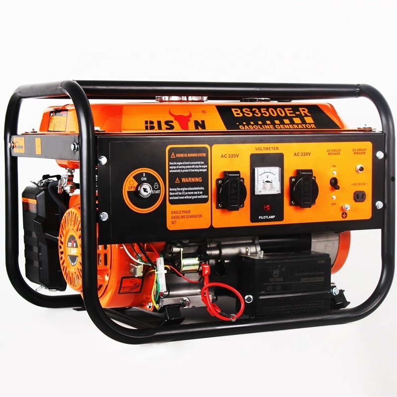 Bison 170F Engine Power 3Kva 3Kw 3000Watts Recoil Electric Start 48V Dc Gasoline Generator