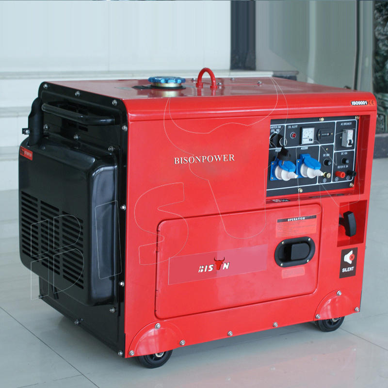 Bison China 240v 60hz 4kw 4kva 5.5kw 5 Kw 5000 Watt Silent Portable One Cylinder Quiet Diesel Generator