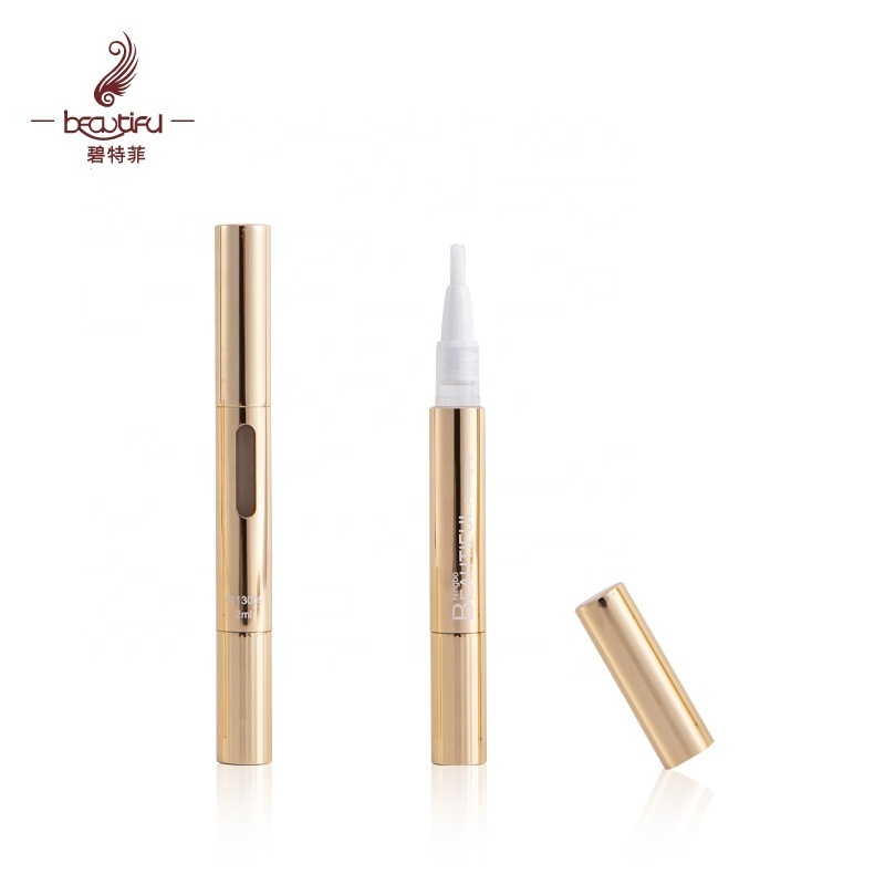 Twist Pen with Clear Window for Concealer Nail Cuticle Oil Lip Plumper Lip Gloss Gold 2ml Luxury Cosmetics Customized Accept