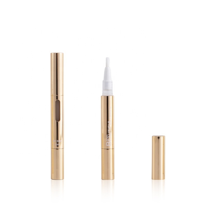 Twist Pen with Clear Window for Concealer Nail Cuticle Oil Lip Plumper Lip Gloss Gold 2ml Luxury Cosmetics Customized Accept