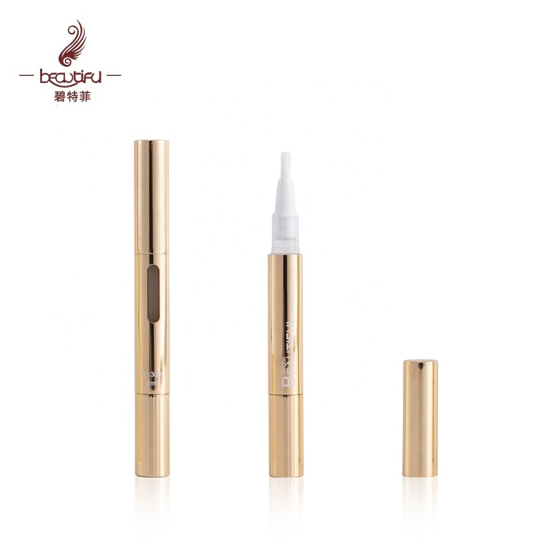 Twist Pen with Clear Window for Concealer Nail Cuticle Oil Lip Plumper Lip Gloss Gold 2ml Luxury Cosmetics Customized Accept