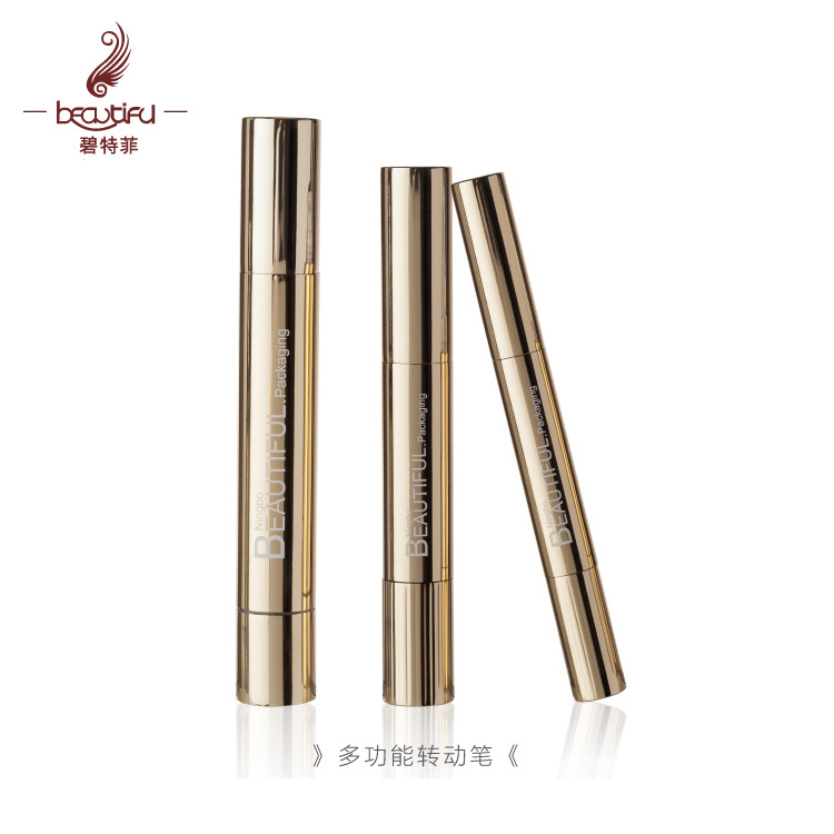 2ml 4ml 6ml Empty aluminum shiny gold cosmetic lip gloss twist packaging nail polish/teeth whitening pen,cuticle oil pen