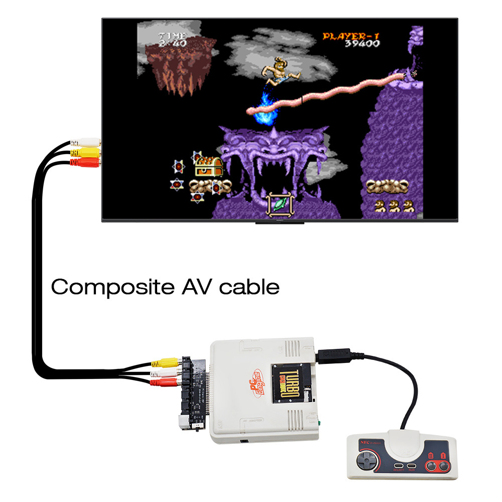 TURBO EVERDRIVE Black Gold Edition For PCE CARD 600 in 1 Game Cartridge for PC-Engine Turbo GrafX Game Console Card