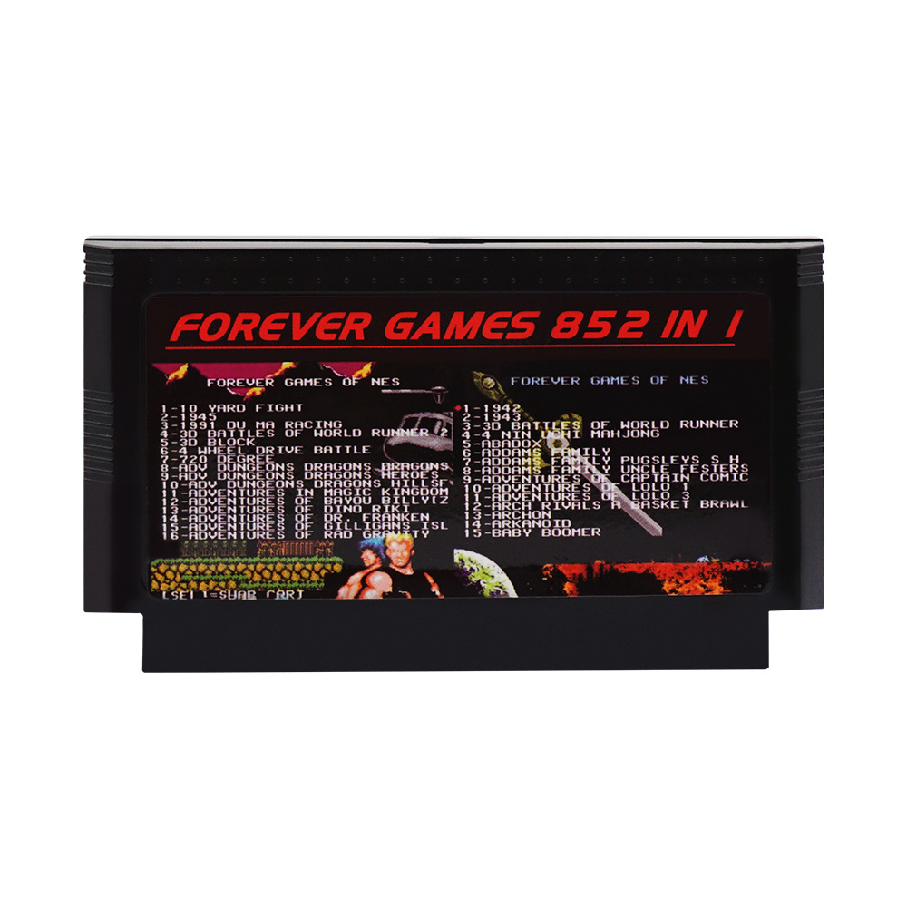 852 In 1 Game Cartridge For FC Retro Video Game Console Classic 60 Pins 8 Bit Game Card For Nintend Family Computer