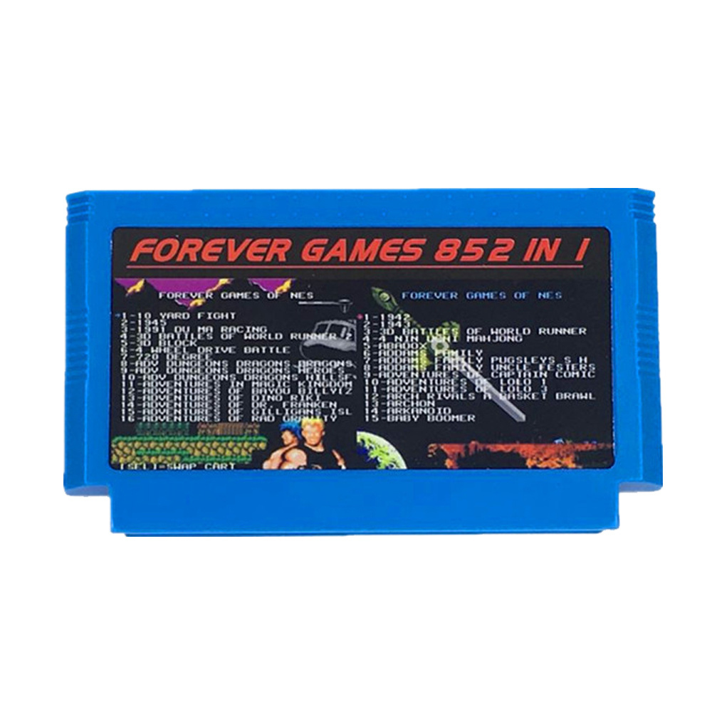 852 In 1 Game Cartridge For FC Retro Video Game Console Classic 60 Pins 8 Bit Game Card For Nintend Family Computer Blue