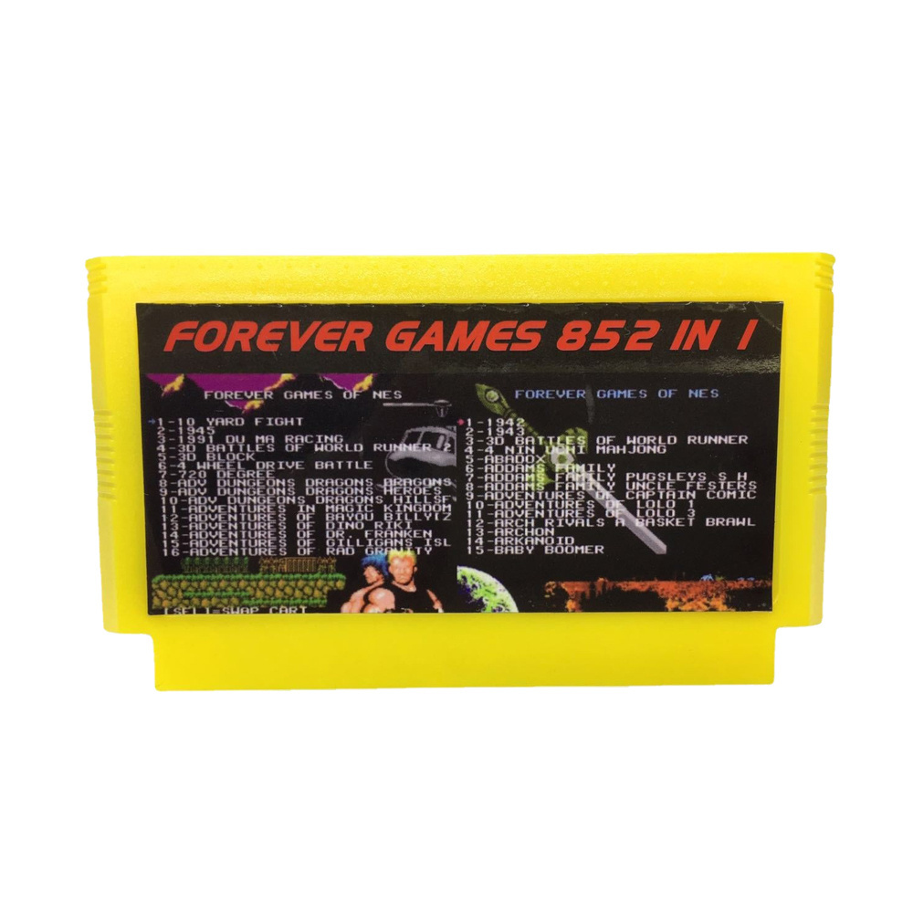 852 In 1 Game Cartridge For FC Retro Video Game Console Classic 60 Pins 8 Bit Game Card For Nintend Family Computer Yellow