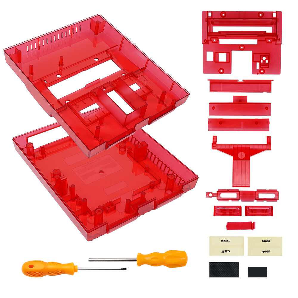 Red Replacement shell Transparent snes console shell carcasa SNES case for Super Nintendo NES SNES