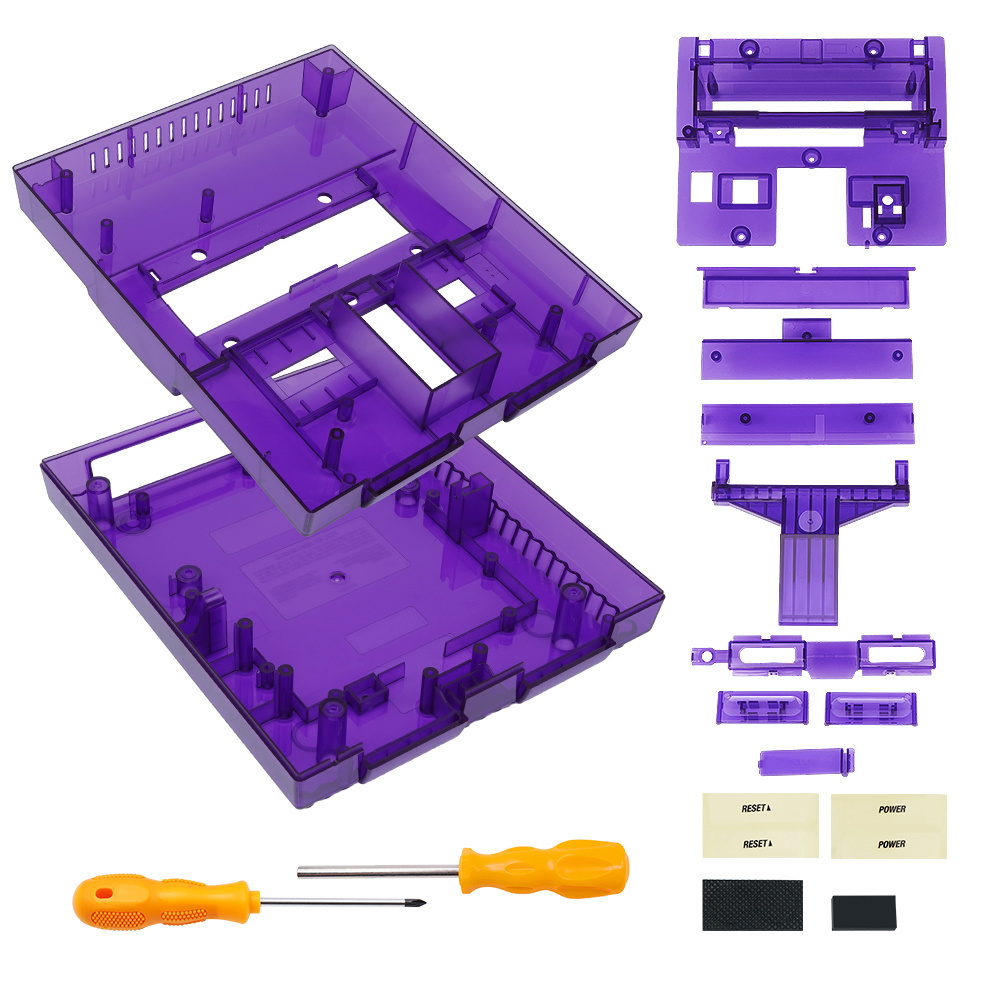 Red Replacement shell Transparent snes console shell carcasa SNES case for Super Nintendo NES SNES