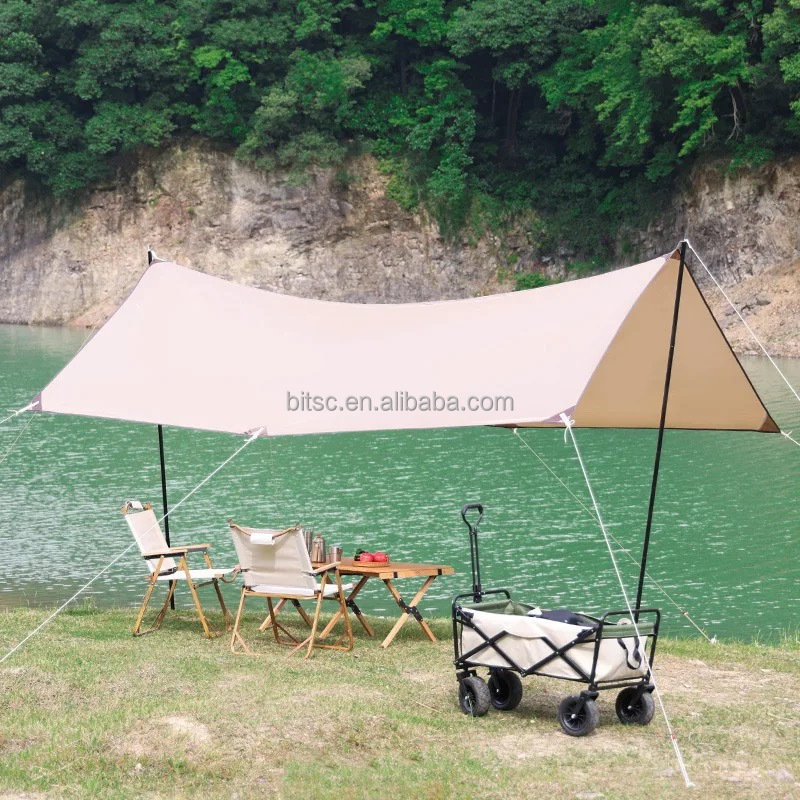 2023 New Hot Waterproof, Durable, Portable, Camping Tarp, Hammock Tarp, Rain Cover with poles