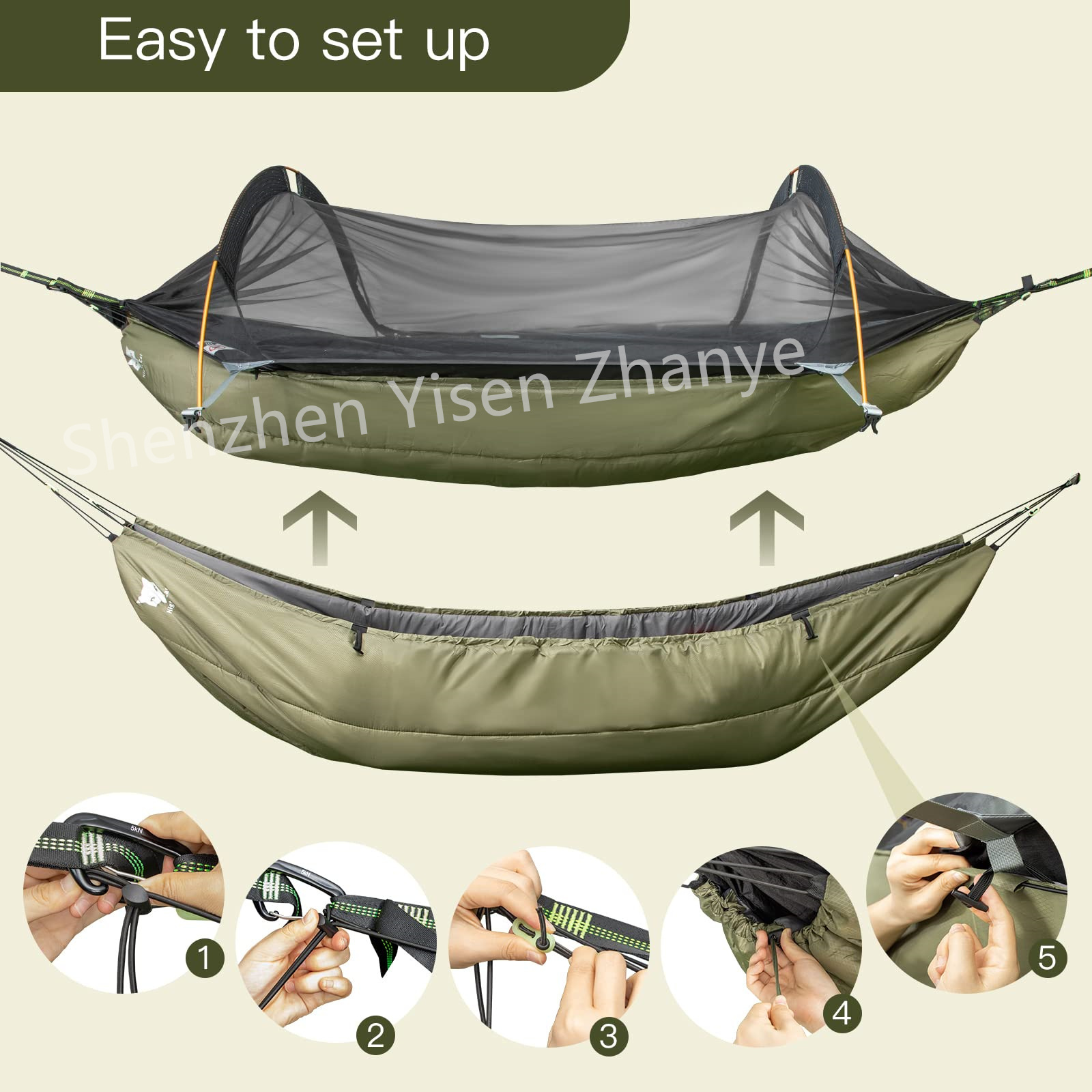 New Customisable Outdoor Mosquito Net Hammock for Camping| Wrinkle-resistant Quick-drying Polyester Hammock