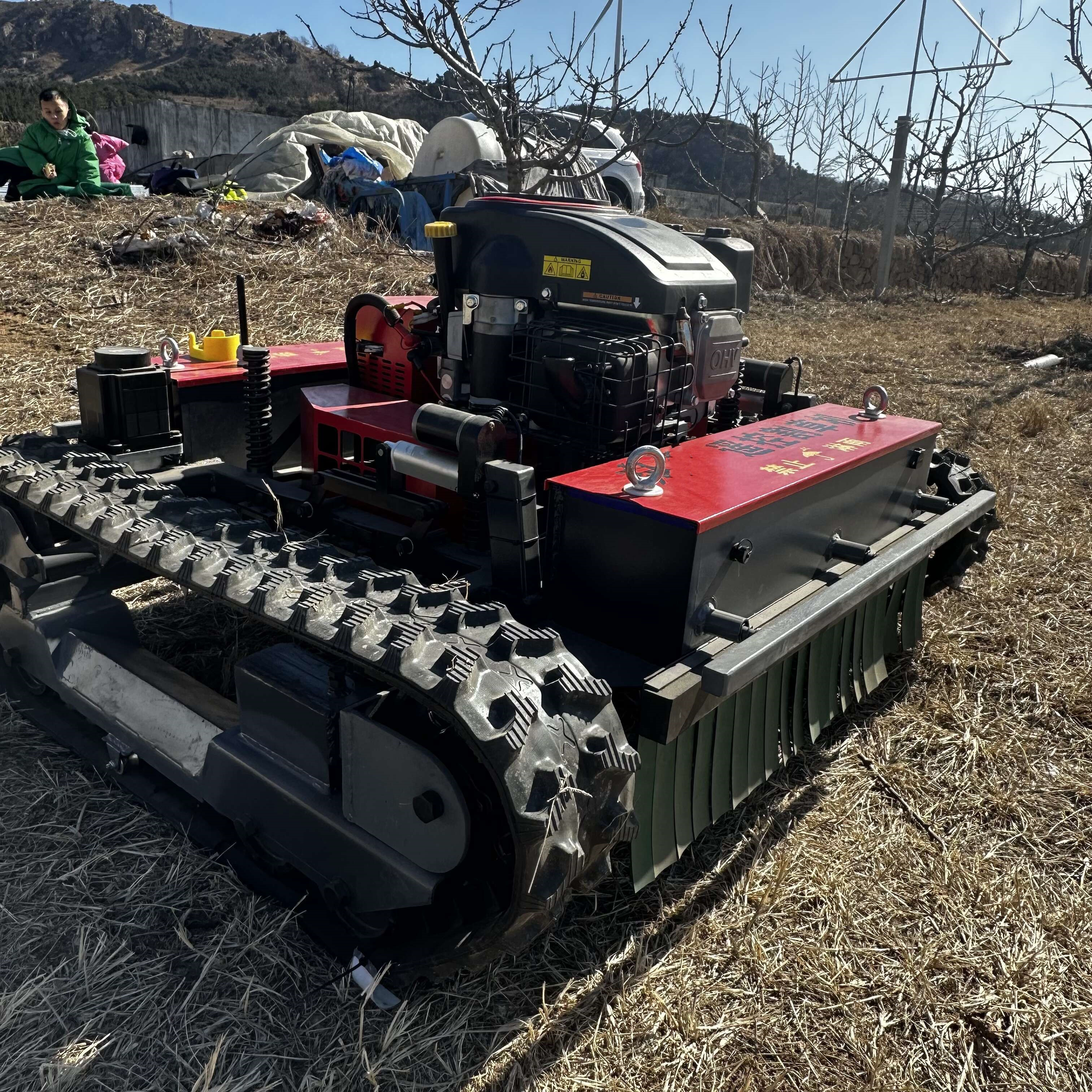 RC 45 degree slope mower robot slope mower for solar panel cleaning and filed mowing