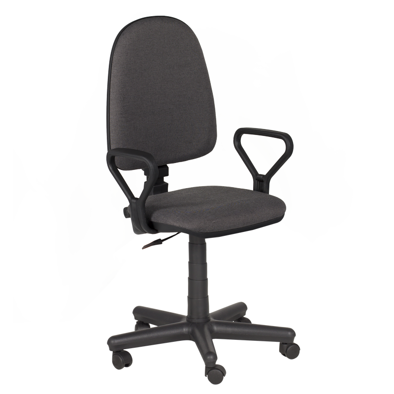 Middle back ergonomic desk computer office fabric swivel working chair with PP base Carmen PRESTIGE grey black blue graphite