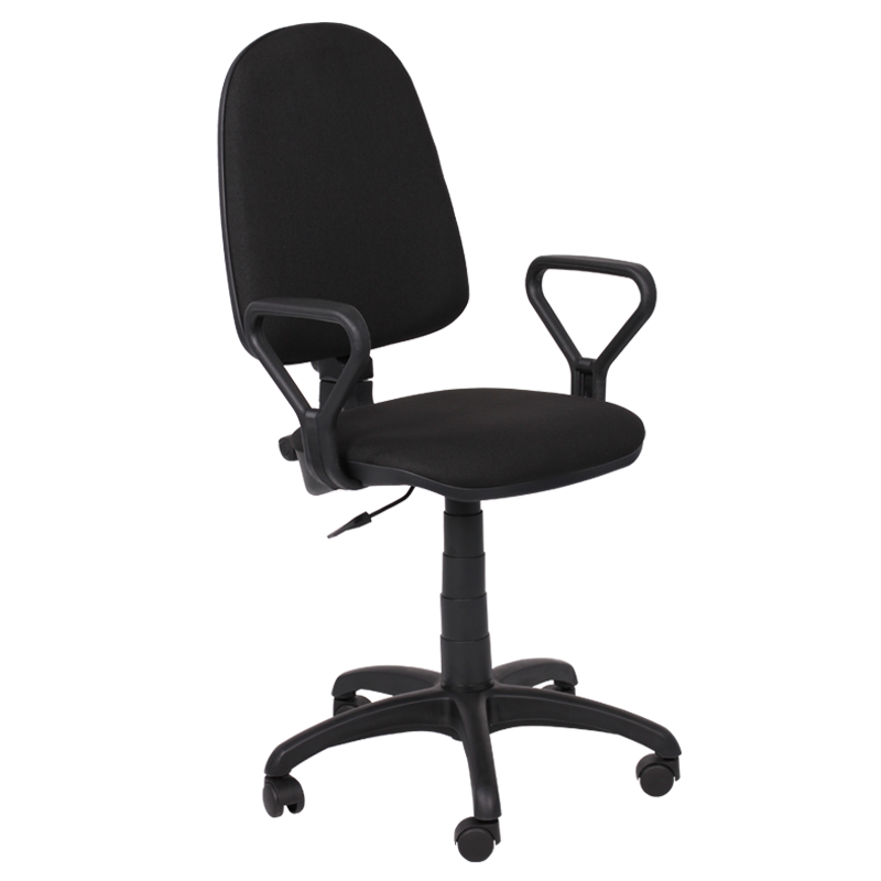 Middle back ergonomic desk computer office fabric swivel working chair with PP base Carmen PRESTIGE grey black blue graphite