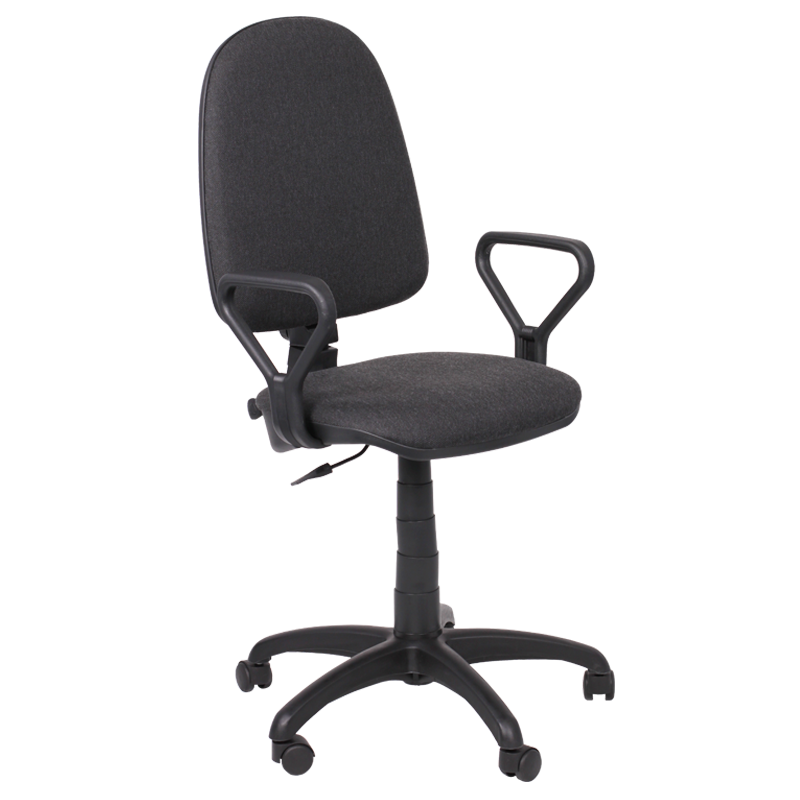 Middle back ergonomic desk computer office fabric swivel working chair with PP base Carmen PRESTIGE grey black blue graphite