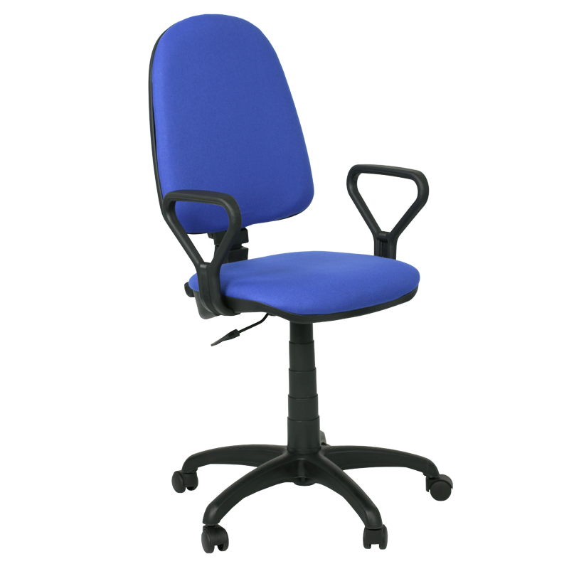 Middle back ergonomic desk computer office fabric swivel working chair with PP base Carmen PRESTIGE grey black blue graphite