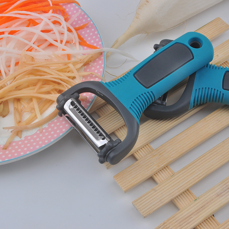 Kitchen Accessories 3 in 1 Rotating Blade Stainless Steel Paring Knife Household Multifunctional Vegetable Fruit Peeler