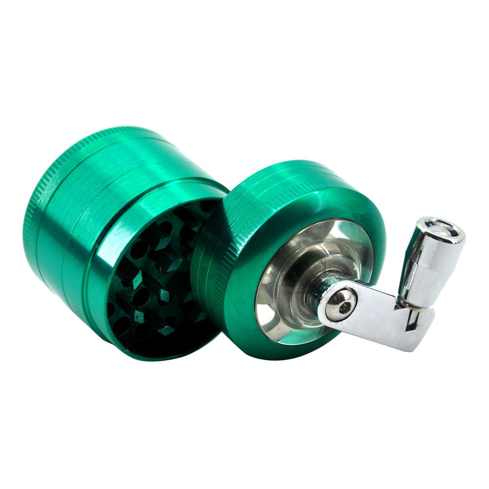 40MM Metal Manual Cigarette Grinder with Four Layers Lighters & Smoking Accessory for Tobacco Spice and Pepper Grinding