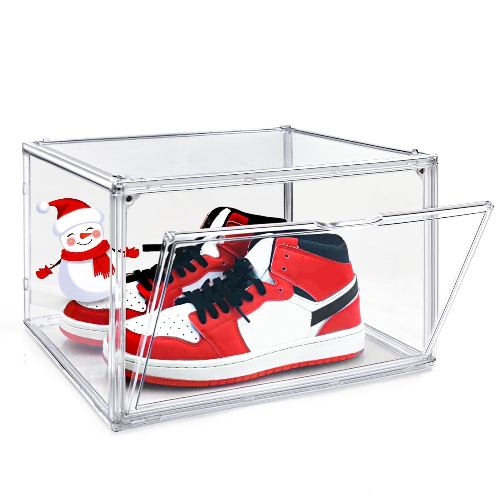 Shoe Storage Sturdy Box Containers with Door Clear Shoe Boxes Stackable Sneaker Storage Storage Shoe Box