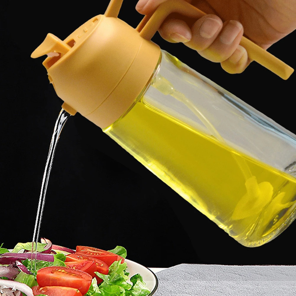 Olive Oil Dispenser Dual-Purpose Camping BBQ Reusable Sauce Sprayer Bottle Glass Spray And Pour All-in-one Oil Spray Bottle