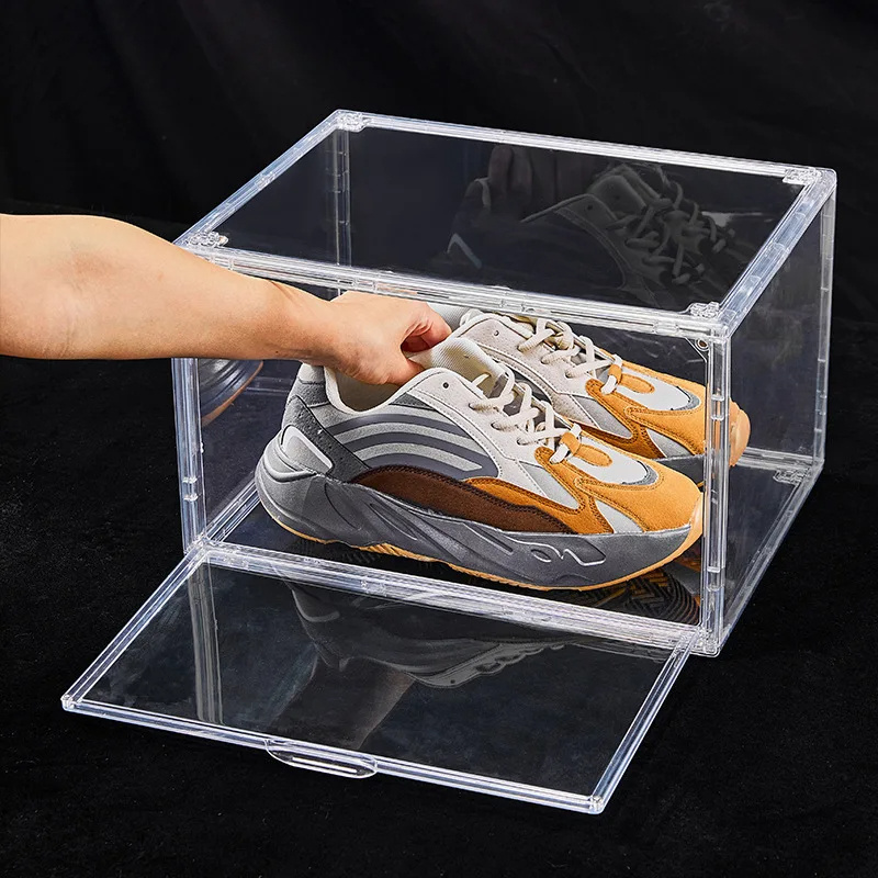 High Quality Products Handbags and Shoes Display Cabinet Can Be Stacked with Lid Fully Transparent Storage Shoe Box