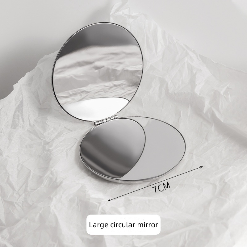 Shatterproof Stainless Steel Ultra Slim Folding Portable Mirror Makeup Unbreakable Camping Pocket Mirror Personal Use Travelling