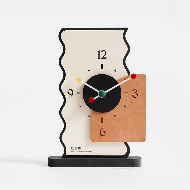 Nordic Simple Wooden Mute Table Clock Ornaments Living Room TV Cabinet Bedroom Office Desktop Decoration Creative Home Artwork