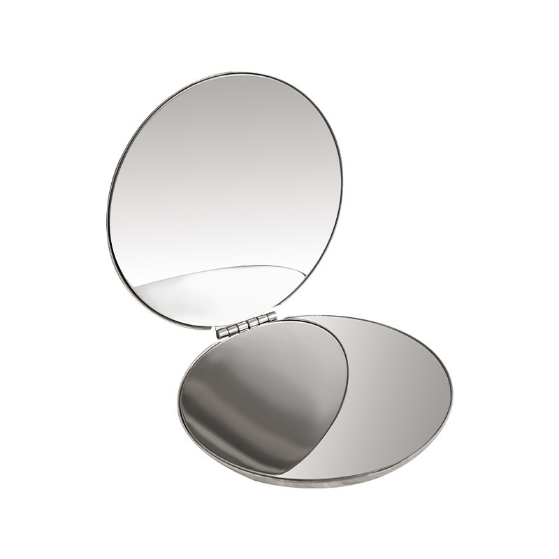 Shatterproof Stainless Steel Ultra Slim Folding Portable Mirror Makeup Unbreakable Camping Pocket Mirror Personal Use Travelling