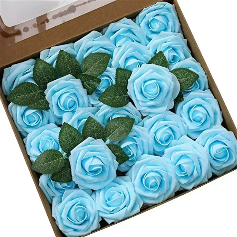 DIY Wedding Bouquets Party Home Decor Garden Decoration 25Pcs Artificial Foam Faux Flowers Roses