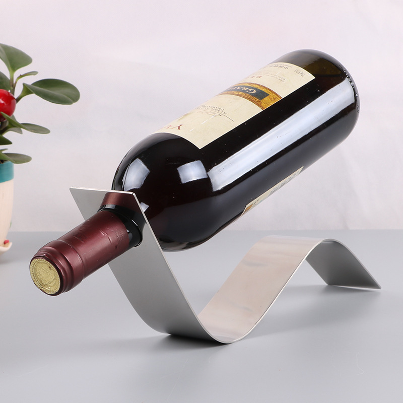 Red Wine Holder Metal Floating Creative Retro 3d Iron Chain Rope Wine Rack Home Desktop Decoration Stand Red Wine Storage Rack