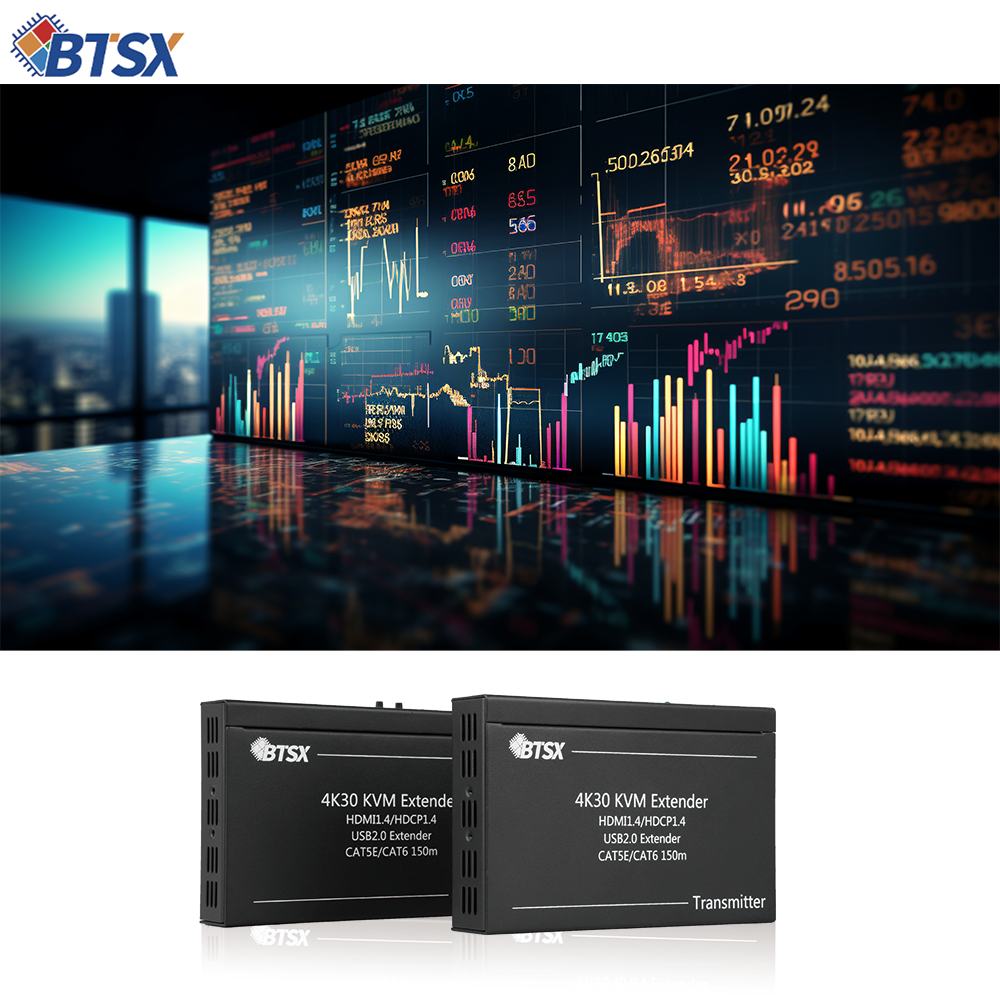 Bitvisus 4X4 Network Dual Monitor Transmitter 4K Arc Dvi To 150M Ip USB2.0 Hdmi Extender