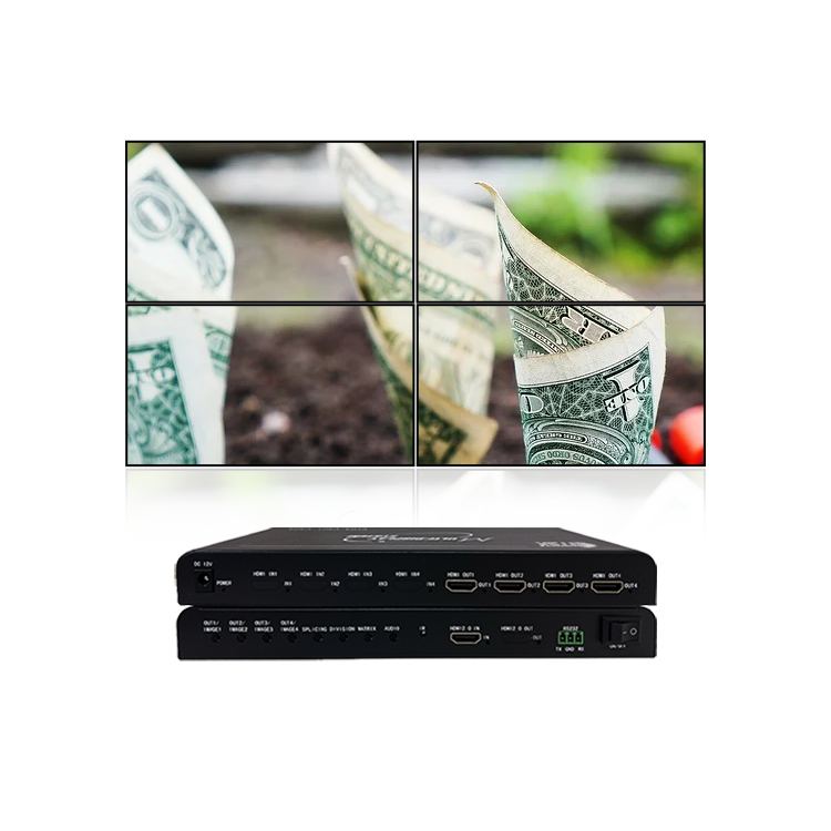 Bitvisus RS232 IR Control HDMI 4K 2x2 Support 4 Hdmi In 4 Hdmi Out Video Wall Procesador TV