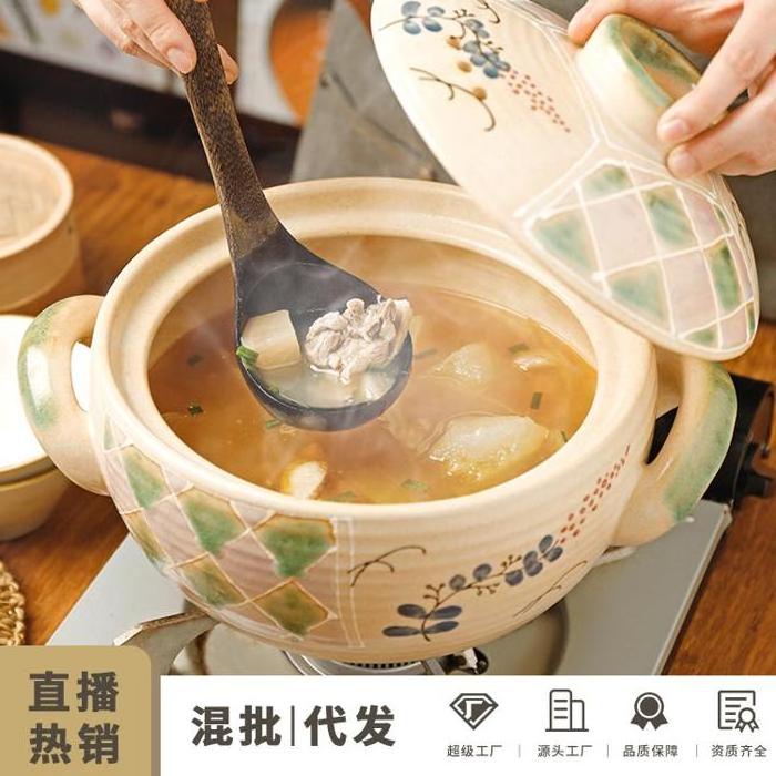 Traditional Japanese Clay Pot for Stewing and Soup Making; Household Ceramic Soup Pot for Japanese Hot Pot