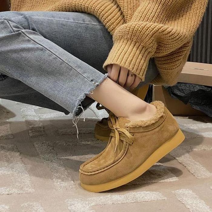 Bean shoes for women 2023 autumn winter new arrivals casual and versatile thickened and warm retro style flat cot