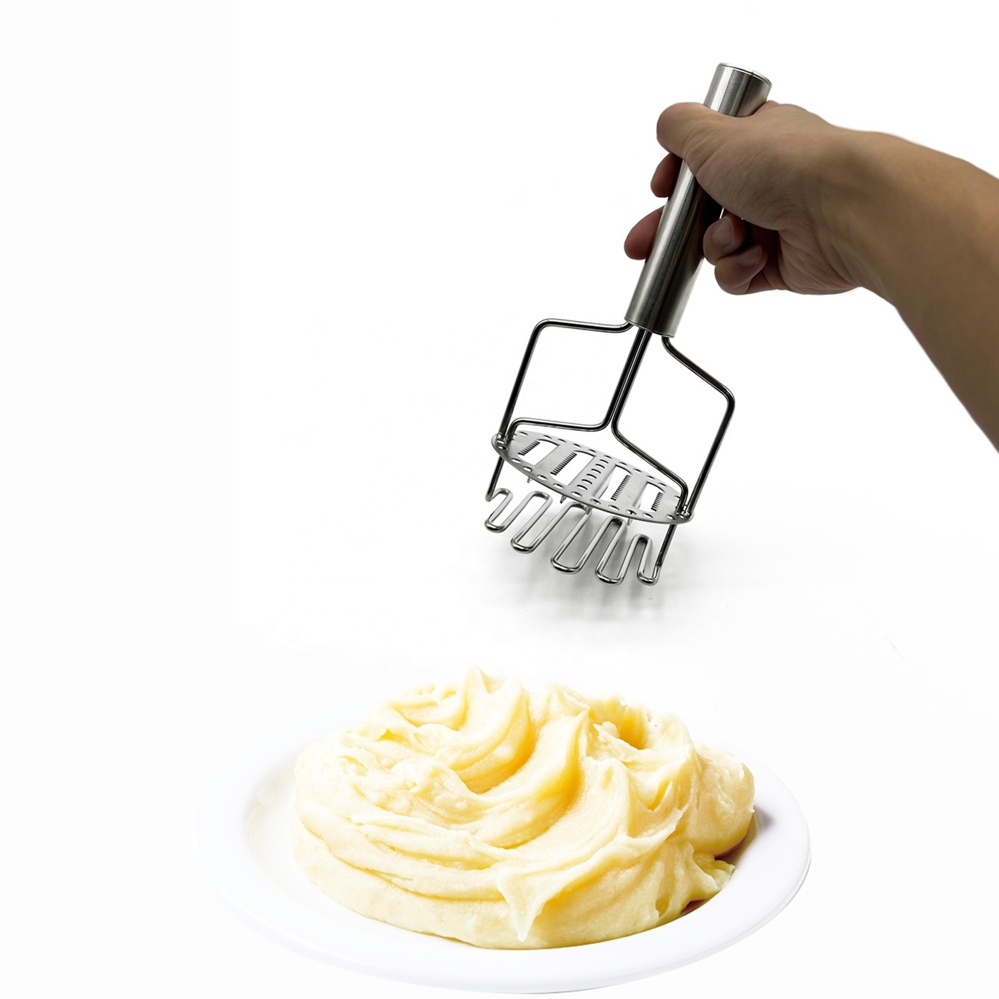 Stainless Steel Dual-Press Potato Masher and Ricer