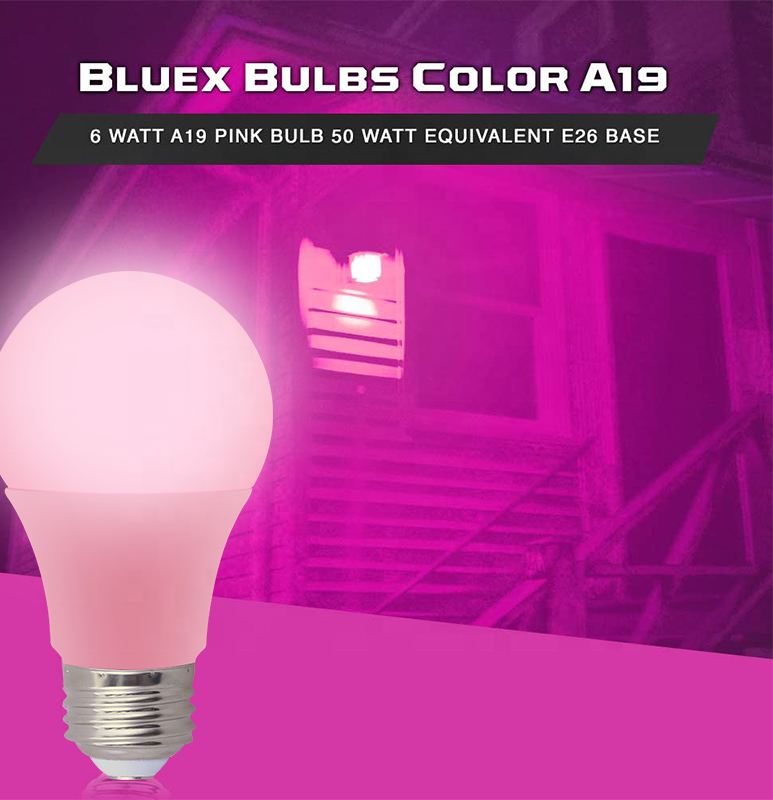 A19 E26 6/9/12/15W LED Pink Bulbs Energy Saving Light Bulbs Home Party Decoration LED Bulbs With UL