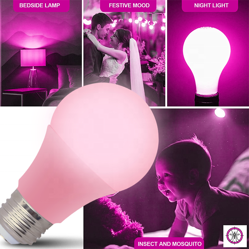 A19 E26 6/9/12/15W LED Pink Bulbs Energy Saving Light Bulbs Home Party Decoration LED Bulbs With UL