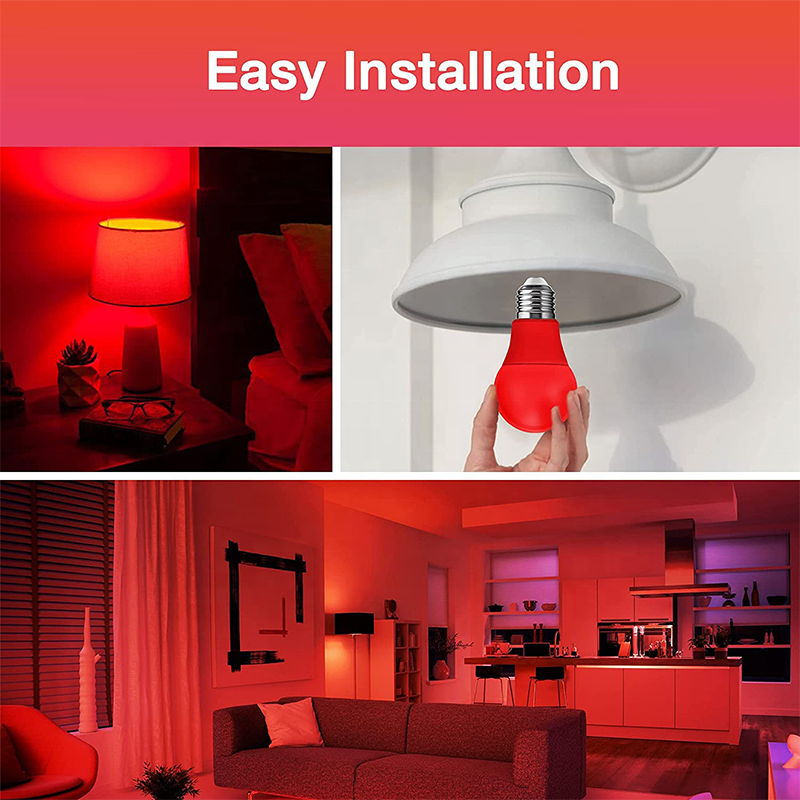 A19 E26 LED Red Bulbs Energy Saving Light Bulbs 6/9/12/15W Decoration LED Bulbs Lights With UL