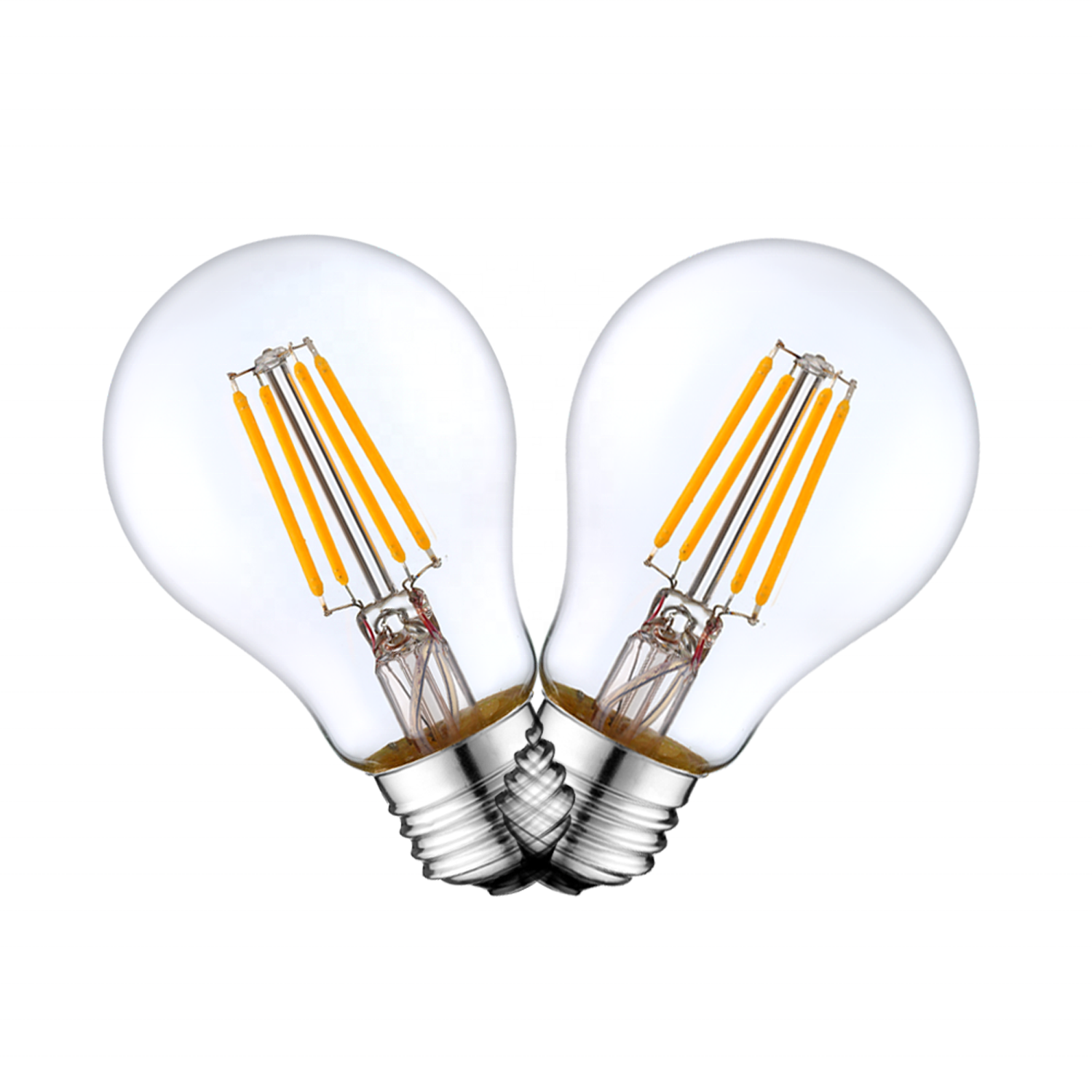 A19 E26 Filament Led Bulb 2/4/6/8W High Lumen Glass Vintage Bulb Lamp 120V Filament Bulbs with ES UL