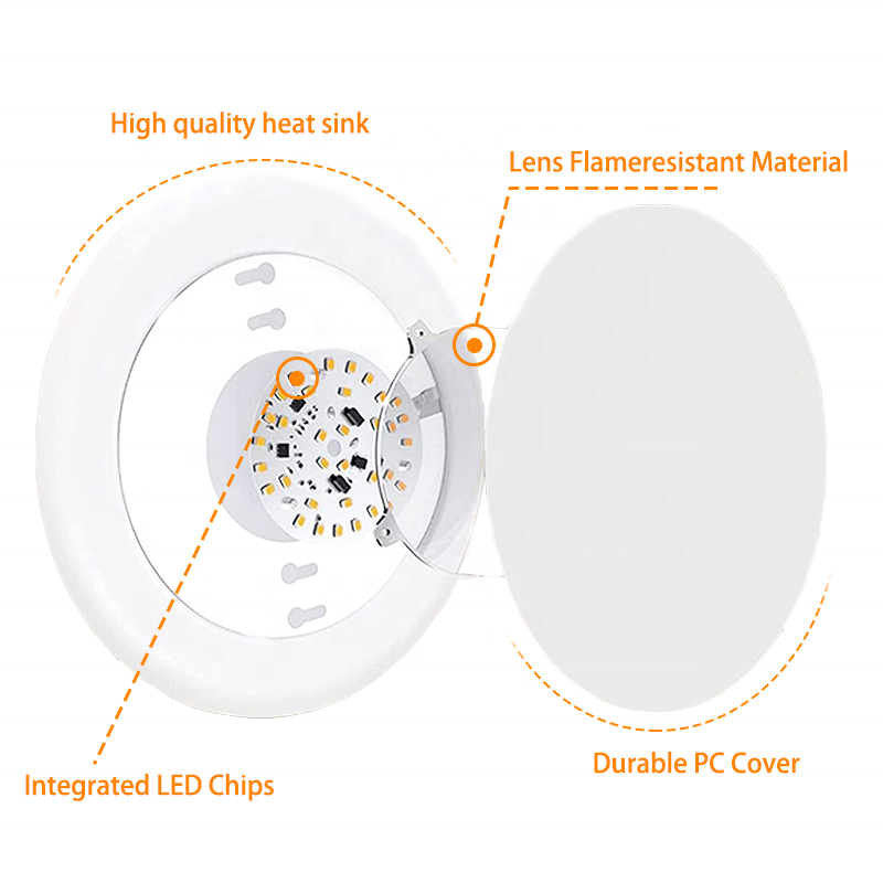 Round PC Cover Ceiling Light High Quality 15W Led Disk Lamp 6/7.5inch 2700-5000K Disk Light for Home Lighting